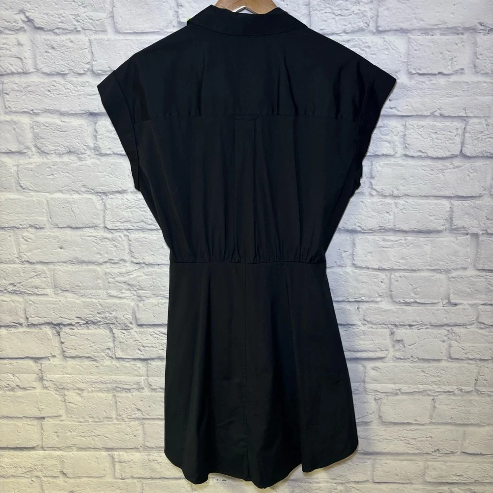 Veronica Beard Aimee Black Shirtdress Mini Size 8 Women’s Quiet Luxury - Picture 12 of 15